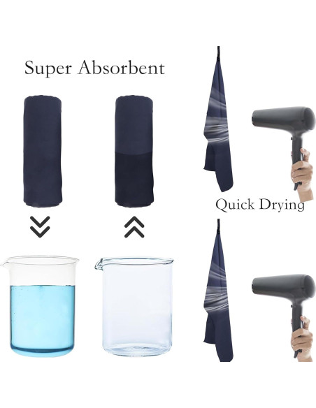 Paquete de 3 Toallas de Microfibra TinyCharms - Secado Rápido