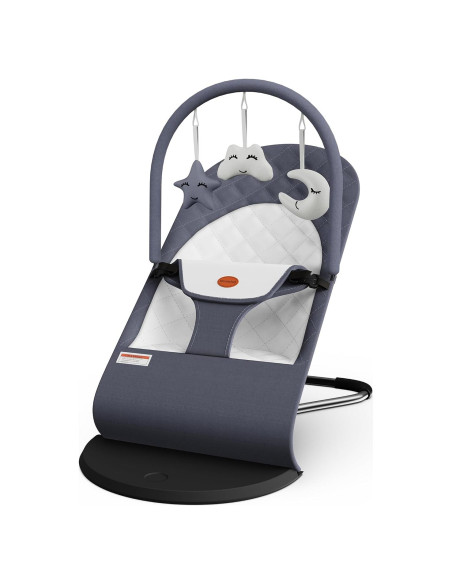 Asiento de rebote portátil para bebés Gris - 0-18 meses, 3 modos