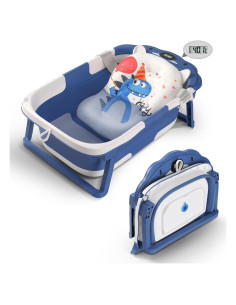 Bañera Plegable para Bebés Oso Azul con Termómetro