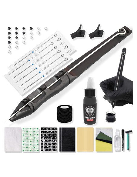 Kit de Tatuaje Moricher Hand Poke 47 Piezas para Principiantes