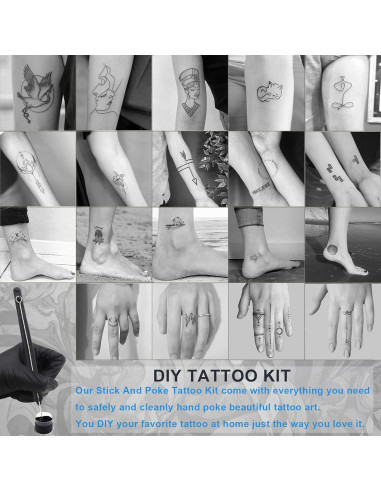 Kit de Tatuaje Moricher Hand Poke 47 Piezas para Principiantes
