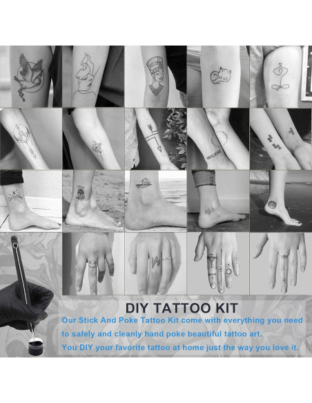 Kit de Tatuaje Moricher Hand Poke 47 Piezas para Principiantes