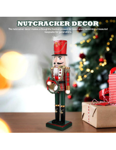 Figura Cascanueces de Madera PartyKindom 38cm Decoración Navideña 2