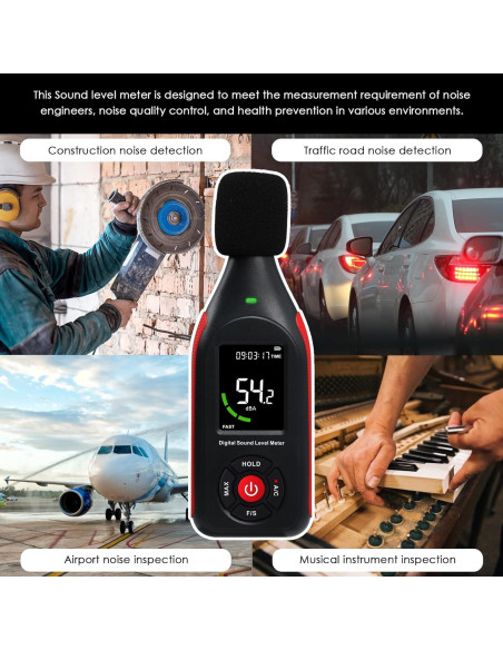 Medidor de Decibelios Tekcoplus TK442PLUS 30-130 dB con USB