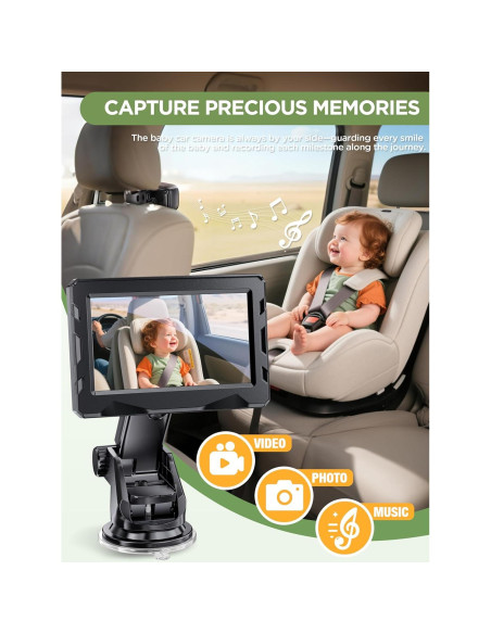 Cámara de Coche Inalámbrica NUOTUN 4.3" HD 1080p con Batería 40h