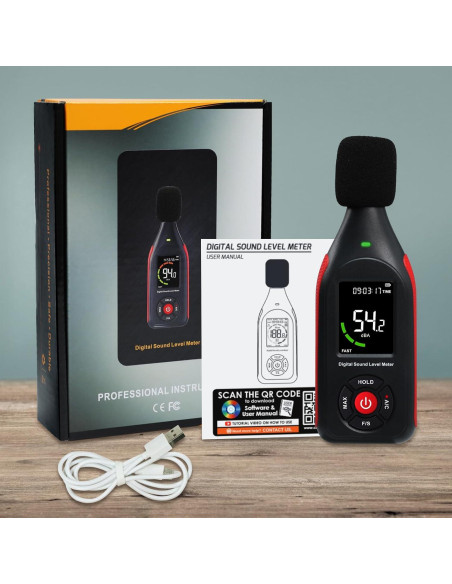 Medidor de Decibelios Tekcoplus TK442PLUS 30-130 dB con USB