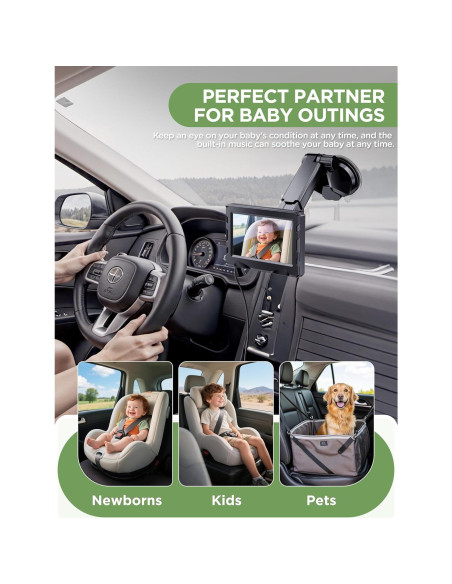 Cámara de Coche Inalámbrica NUOTUN 4.3" HD 1080p con Batería 40h