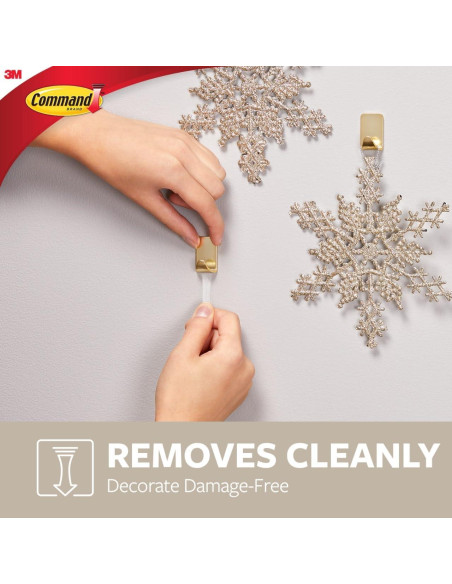 Ganchos Metálicos Pequeños Command Latón - 4 Ganchos y 5 Tiras