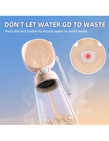 Botella de Agua para Perros Pettheny 400ml Caqui Portátil