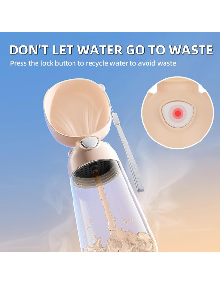 Botella de Agua para Perros Pettheny 400ml Caqui Portátil