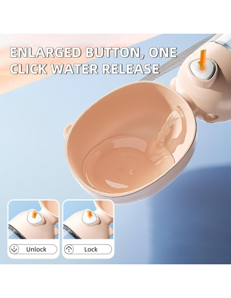 Botella de Agua para Perros Pettheny 400ml Caqui Portátil