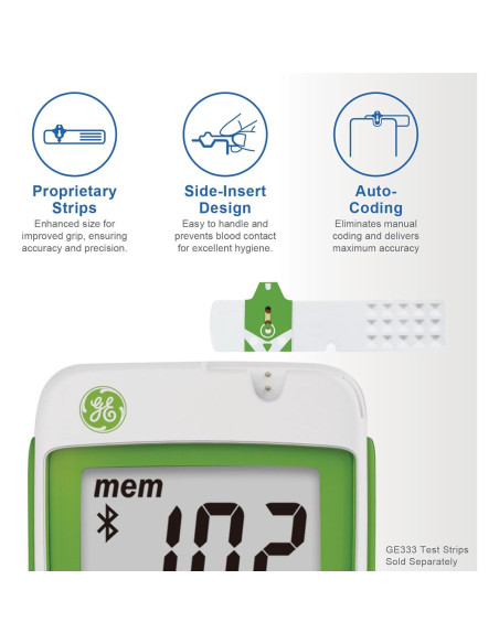 Glucómetro GE333 Bionime | Monitoreo Glucosa Bluetooth | Resultados 5 Segundos