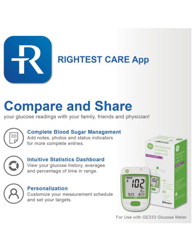 Glucómetro GE333 Bionime | Monitoreo Glucosa Bluetooth | Resultados 5 Segundos