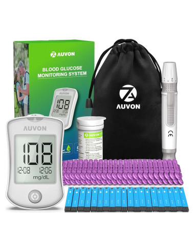 Kit de Monitor de Glucosa AUVON DS-W con 50 Tiras y Lancetas