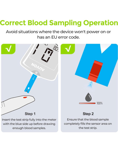 Kit de Monitor de Glucosa AUVON DS-W con 50 Tiras y Lancetas