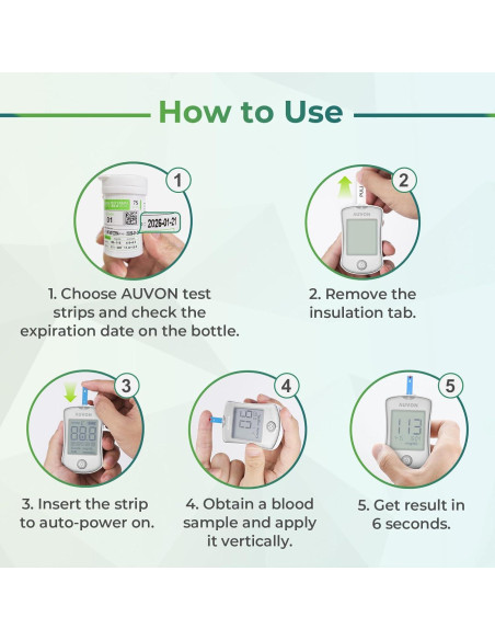 Kit de Monitor de Glucosa AUVON DS-W con 50 Tiras y Lancetas