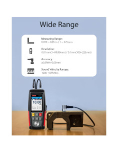 Medidor Digital de Espesor Ultrasónico Wintact WT100A 1-300mm 2