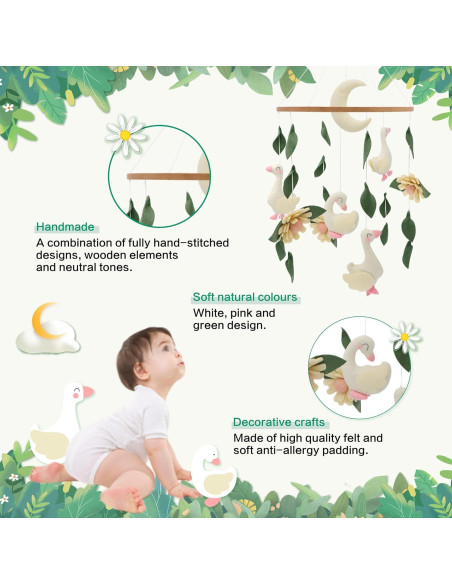 Móvil de Cuna Ganso Gueiddi Hecho a Mano 24x24 cm