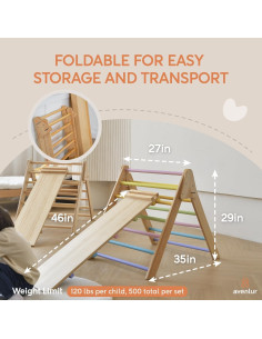 Escalera Triangular Plegable Avenlur Olive 3 en 1 para Niños 2