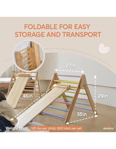 Escalera Triangular Plegable Avenlur Olive 3 en 1 para Niños
