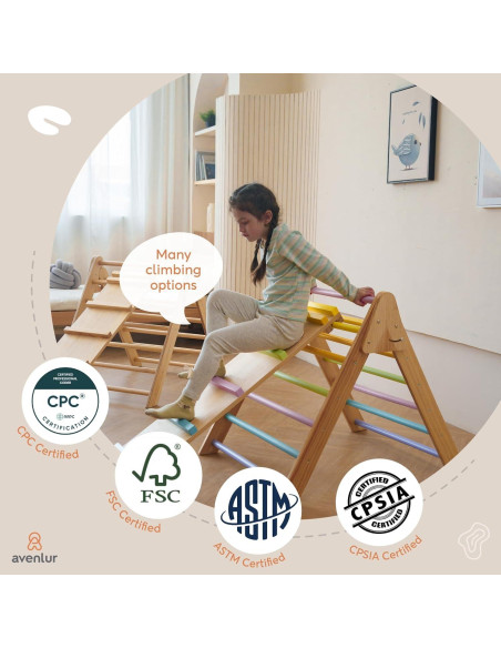 Escalera Triangular Plegable Avenlur Olive 3 en 1 para Niños