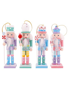 Set 4 Adornos de Soldado de Nuez de Madera Naimo 12.7cm