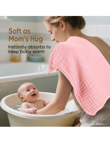 Toalla de baño para bebé MIGIOL 100% algodón muselina 81x81cm