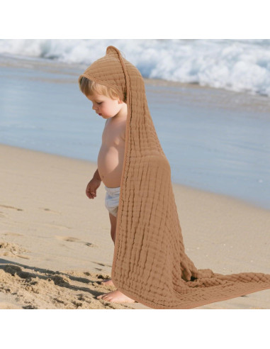 Toalla de baño para bebé MIGIOL 100% algodón muselina 81x81cm