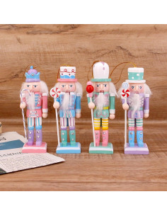 Set 4 Adornos de Soldado de Nuez de Madera Naimo 12.7cm 2