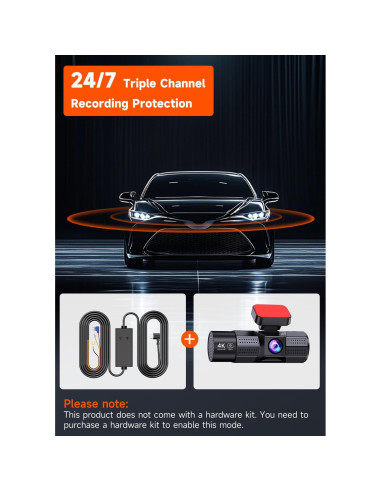 Cámara Dash 3 Canales 4K TUIFAC con WiFi y Visión Nocturna