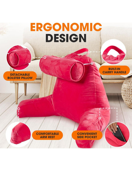 Almohada de Lectura Colección Cheer Rosa Fucsia Ergonomica