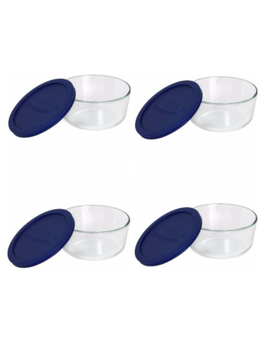 Plato Redondo de Almacenamiento Pyrex 4 Tazas con Tapa Plástico