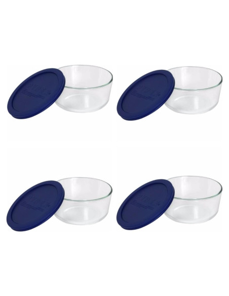 Plato Redondo de Almacenamiento Pyrex 4 Tazas con Tapa Plástico