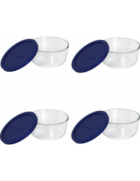 Plato Redondo de Almacenamiento Pyrex 4 Tazas con Tapa Plástico