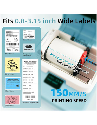 Impresora de Etiquetas ORGSTA T003 Bluetooth 3.15" Térmica