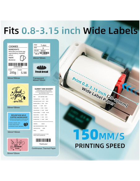 Impresora de Etiquetas ORGSTA T003 Bluetooth 3.15" Térmica