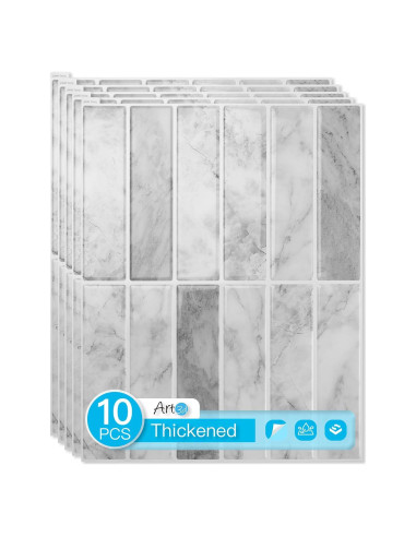 Azulejos Autoadhesivos Art3d 29x22 cm Mármol Gris - Paquete 10