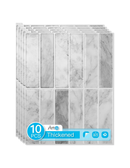Azulejos Autoadhesivos Art3d 29x22 cm Mármol Gris - Paquete 10