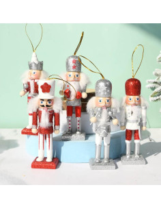 Adornos de Cascanueces de Madera Ochine - 6 Piezas Navideñas 2