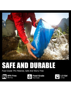 Filtro de Agua por Gravedad Ancable 5.68L para Camping Azul 2