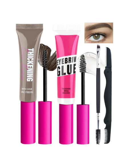 Set Gel de Cejas Tinte Impermeable - Marca Desconocida - Color Rubia Fría