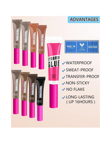 Set Gel de Cejas Tinte Impermeable - Marca Desconocida - Color Rubia Fría