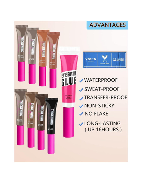 Set Gel de Cejas Tinte Impermeable - Marca Desconocida - Color Rubia Fría