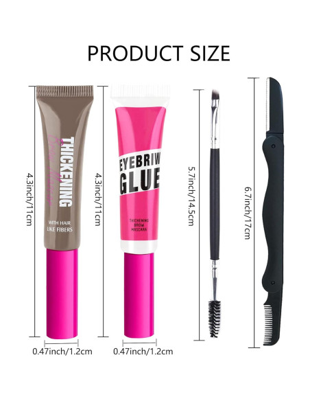 Set Gel de Cejas Tinte Impermeable - Marca Desconocida - Color Rubia Fría