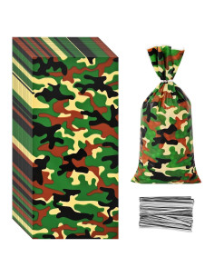 Bolsas de Golosinas Camuflaje 100 Pcs Lecpeting 27x13 cm