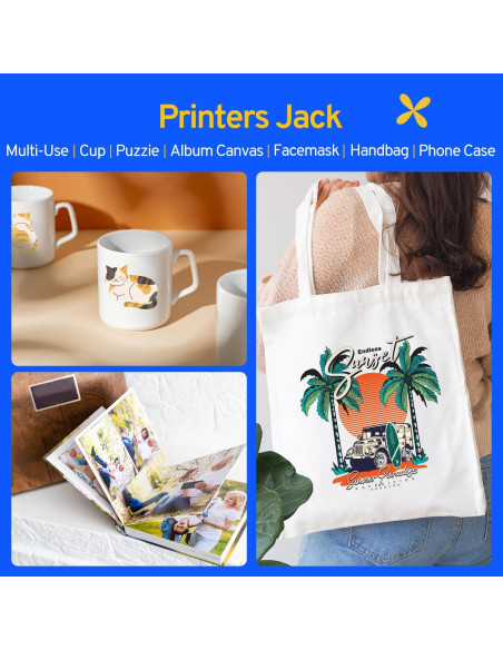 Kit de Tinta y Papel de Sublimación Printers Jack 150 Hojas 120G