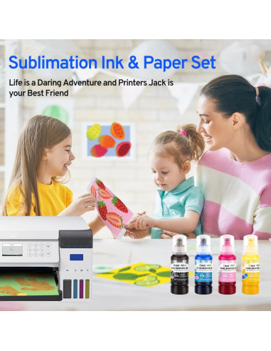 Kit de Tinta y Papel de Sublimación Printers Jack 150 Hojas 120G