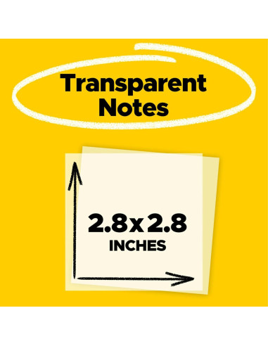 Notas Adhesivas Transparentes Post-it 7.6x7.6 cm 12 Bloc