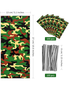 Bolsas de Golosinas Camuflaje 100 Pcs Lecpeting 27x13 cm 2