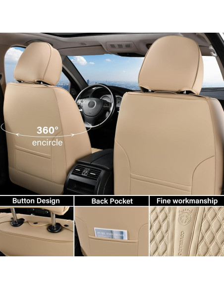 Cubiertas de Asiento Delantero Coverado Beige Impermeables